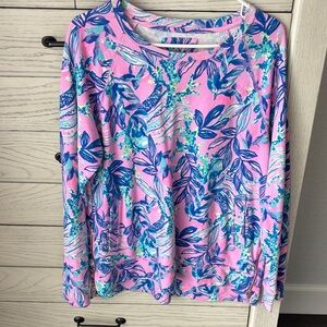 Lilly Pulitzer Pink and Blue Floral Sweatshirt